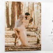 Invitation Trois Volets Elegant moderne Photo Mariage Détails QR Code (Intérieur en premier)