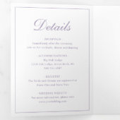 Invitation Trois Volets Élégant Monogramme photo Dusty violet Mariage offi (Intérieur en premier)