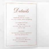 Invitation Trois Volets Élégant Monogramme Photo Mariage en terre cuite (Intérieur en premier)