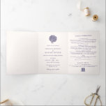 Invitation Trois Volets Élégant Peacock Vintage Midnight Blue Mariage<br><div class="desc">Elégant Peacock Vintage Midnight Blue Mariage triple Invitation</div>