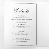 Invitation Trois Volets Élégant Photo Formelle Noir Monogramme Mariage (Intérieur en premier)
