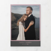 Invitation Trois Volets Elegant Photo QR code All in one RSVP wedding (Page de couverture)