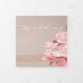 Invitation Trois Volets Élégant Rose chic Mariage (Protection)