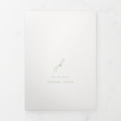 Invitation Trois Volets Élégant Sage Green Script Monogramme Mariage (Page de couverture)