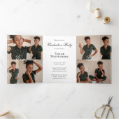 Invitation Trois Volets Elegant Script Grad Photo Collage Graduation Party (Intérieur)