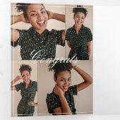 Invitation Trois Volets Elegant Script Grad Photo Collage Graduation Party (Intérieur en premier)