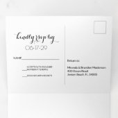 Invitation Trois Volets Elégant Sunset Beach String Lights Mariage été (Intérieur en premier)