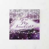 Invitation Trois Volets Elégant violet Améthyste Crystal Geode Mariage Tri (Protection)