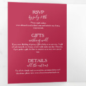 Invitation Trois Volets Élégant Viva Magenta Script Mariage (Intérieur en premier)