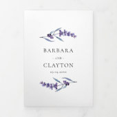 Invitation Trois Volets Élégante lavande fleurie Tout en un mariage (Page de couverture)