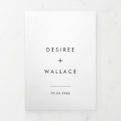 Invitation Trois Volets Elégante photo mariage en noir et blanc (Page de couverture)