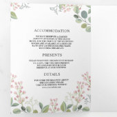 Invitation Trois Volets Elégante verdure Eucalyptus tout en un Mariage (Intérieur en premier)