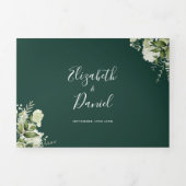 Invitation Trois Volets Emerald Green Gold Arch Greenery Mariage photo (Page de couverture)