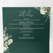 Invitation Trois Volets Emerald Modern Botanical Greenery Mariage photo (Intérieur en premier)