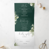 Invitation Trois Volets Emerald Modern Botanical Greenery Mariage photo (Intérieur)