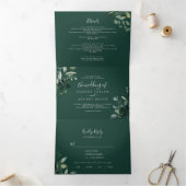 Invitation Trois Volets Émeraude | Mariage photo vert tout en un (Intérieur)