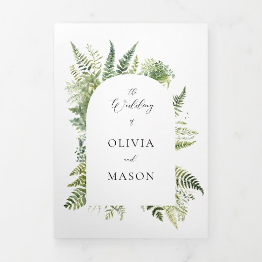 Invitation Trois Volets Enchanted Forest Mountain Fermes Boho Arch Mariage (Page de couverture)