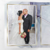 Invitation Trois Volets Encre Abstraite Améthyste Turquoise élégante (Intérieur en premier)