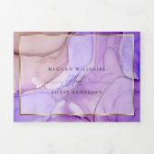 Invitation Trois Volets Encre liquide mauve violette UlUV moderne (Page de couverture)