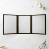 Invitation Trois Volets Engrenages à vapeur et papillons bleus (Intérieur)