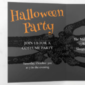 Invitation Trois Volets Entrez À Vos Propres Risques Partie D'Halloween (Intérieur en premier)