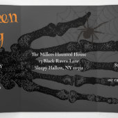 Invitation Trois Volets Entrez À Vos Propres Risques Partie D'Halloween (Intérieur au milieu)