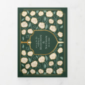 Invitation Trois Volets Epée & Bouclier Imaginaire médiéval Mariage vert (Page de couverture)