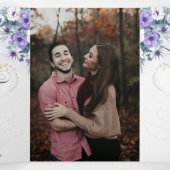 Invitation Trois Volets Espagnol Anglais Flores Moradas Fleurs pourpres Tr (Intérieur au milieu)