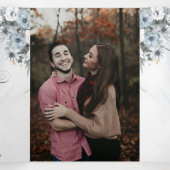 Invitation Trois Volets Español Anglais Flores Azules Fleurs Bleues (Intérieur au milieu)