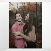 Invitation Trois Volets Español Anglais Flores Rosas Fleurs roses (Intérieur au milieu)