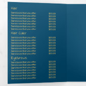 Invitation Trois Volets Étoile Dorée, Salon de Beauté Dépliant Triptyque (Intérieur en premier)