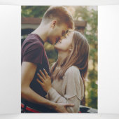 Invitation Trois Volets Eucalyptus Aquarelle photo Mariage tout en un (Intérieur au milieu)