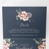 Invitation Trois Volets Eucalyptus Garden Rose Mariage Floral (Intérieur en premier)