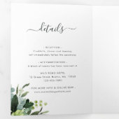 Invitation Trois Volets Eucalyptus Green Foliage Mariage Photo (Intérieur en premier)