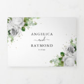 Invitation Trois Volets Eucalyptus Green & Gold Classic Mariage Tri-Fol (Page de couverture)