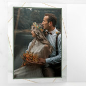 Invitation Trois Volets Eucalyptus tout en un QR Code Mariage photo (Intérieur en premier)
