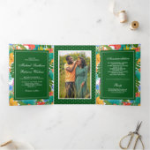 Invitation Trois Volets Exotique Tropical Colorful Garden Mariage photo (Intérieur)