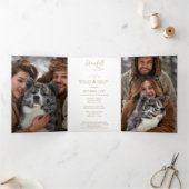 Invitation Trois Volets Exquisite Winter Wedding Christmas 7 Multi Photos (Intérieur)