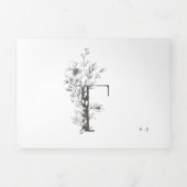 Invitation Trois Volets 'F' Monogramme Beau Mariage floral croisé (Page de couverture)