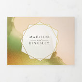 Invitation Trois Volets Fab Chartreuse 💚 Budget Incroyable Abstrait Marid (Page de couverture)