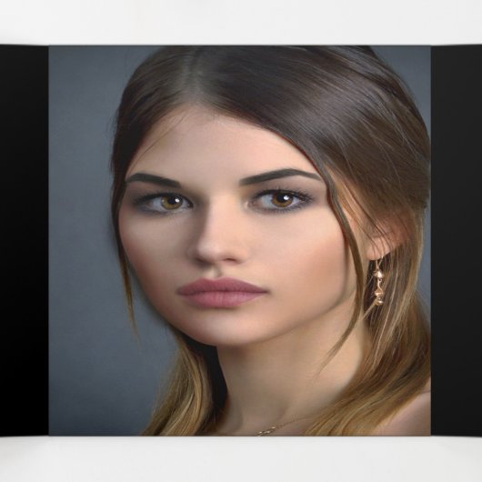 Invitation Trois Volets Femme noire violet rose photo parties scintillant (Intérieur au milieu)