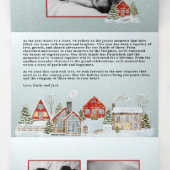Invitation Trois Volets Festive Houses Trifold Christmas Holiday Card (Intérieur au milieu)