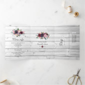 Invitation Trois Volets Fête des mariées Rustique de dégustation de vin Bo (Intérieur)