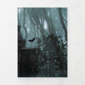 Invitation Trois Volets Fête d'Halloween de cimetière foncé et Éffrayant (Page de couverture)