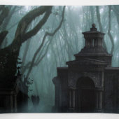 Invitation Trois Volets Fête d'Halloween de cimetière foncé et Éffrayant (Intérieur au milieu)