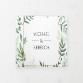 Invitation Trois Volets Feuille botanique Photo Collage Mariage de verdure (Protection)