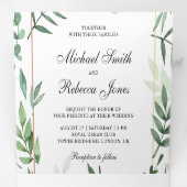 Invitation Trois Volets Feuille botanique Photo Collage Mariage de verdure (Intérieur en premier)