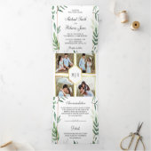 Invitation Trois Volets Feuille botanique Photo Collage Mariage de verdure (Intérieur)