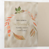 Invitation Trois Volets Feuilles d'automne orange et jaune (Intérieur en premier)