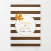 Invitation Trois Volets Feuilles d'érable orange et mariage de automne à r (Page de couverture)